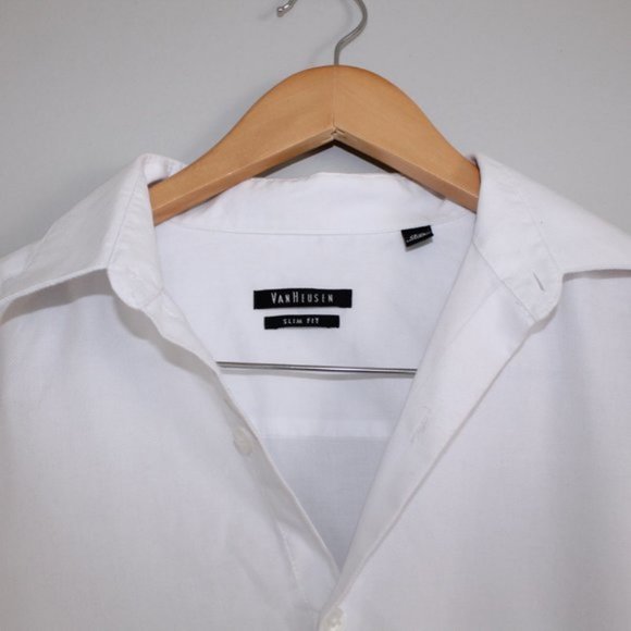 Van Heusen Button Down Longsleeve Shirt White 15.5 - Picture 6 of 7
